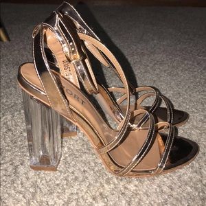 Gold Report heels with clear heel